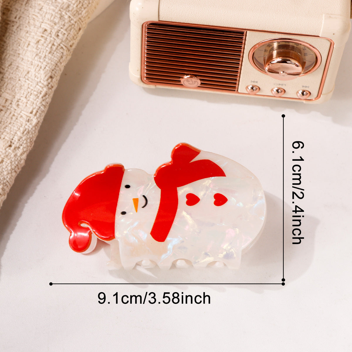 Christmas Claw Clip With Gingerbread and Santa - Color_05
