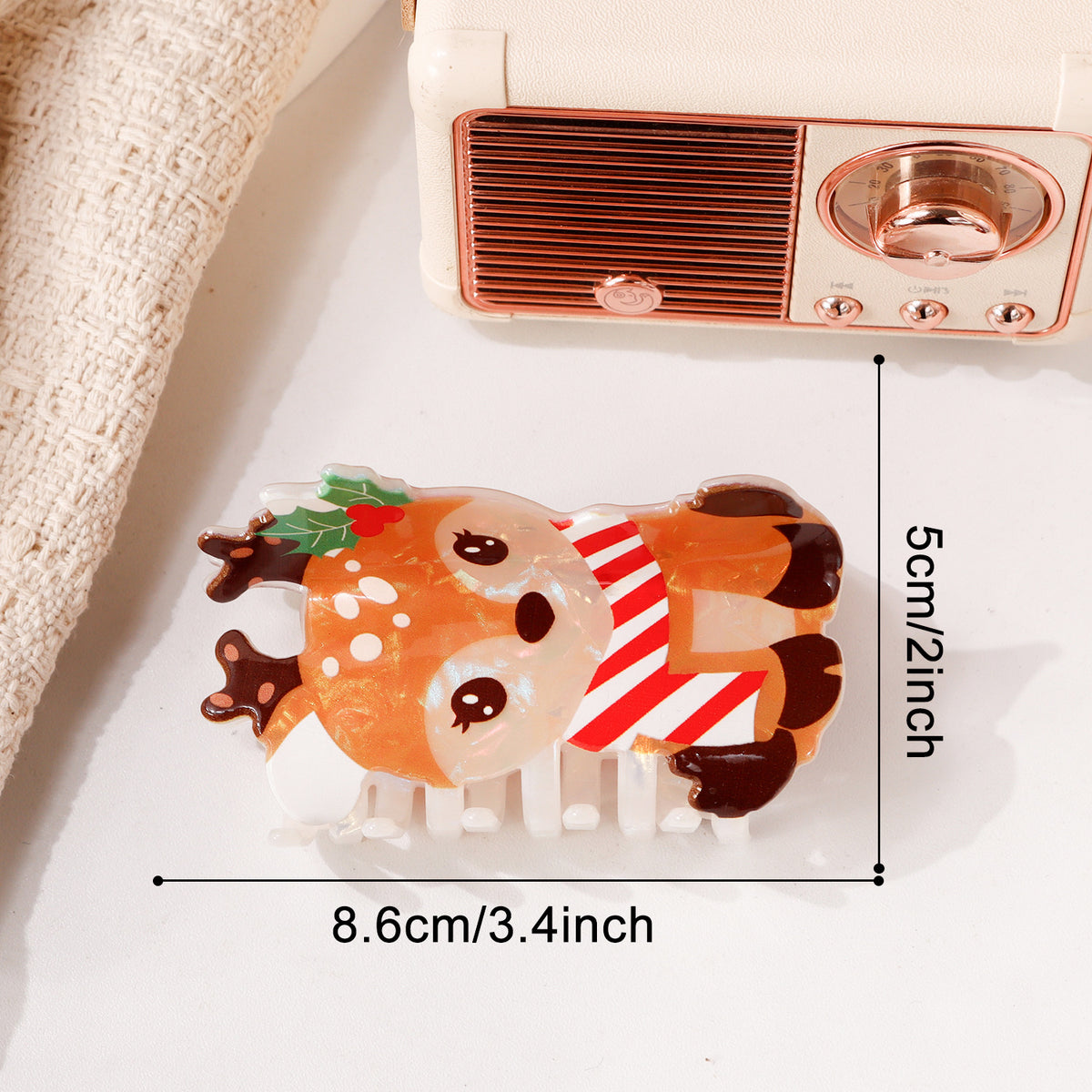 Christmas Claw Clip With Gingerbread and Santa - Color_06