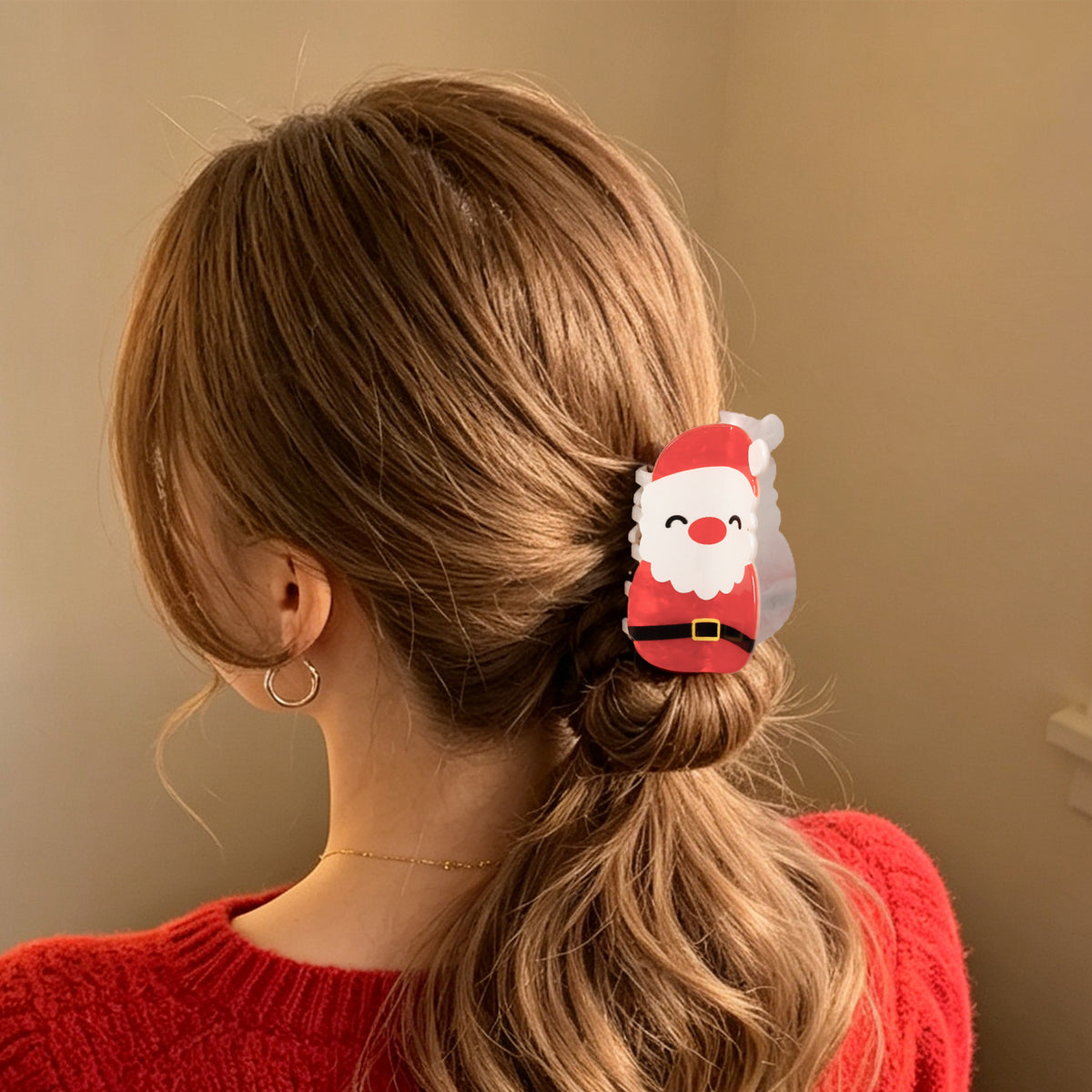 Christmas Claw Clip With Gingerbread and Santa - view 3