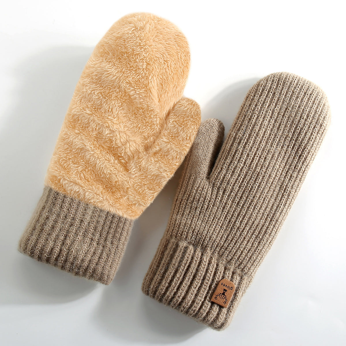 Chunky Ribbed Knit Winter Mittens
