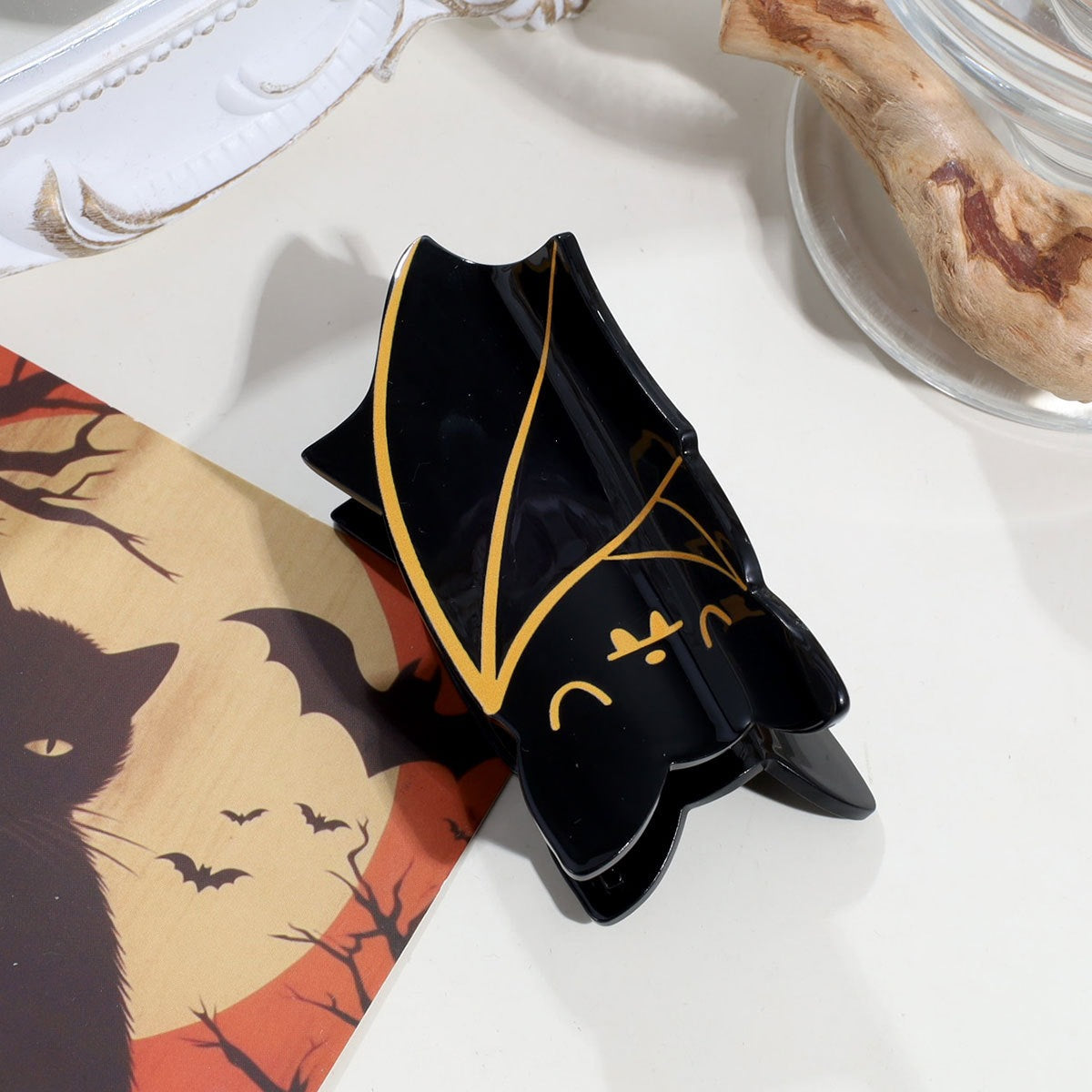Winged Bat Hair Claw Clip for Halloween - C2