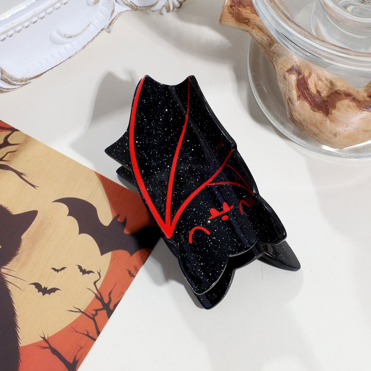 Winged Bat Hair Claw Clip for Halloween - C5