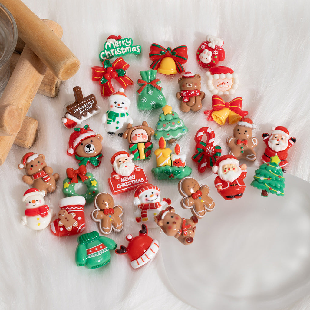 Holiday Charm Resin Stud Earrings - Cane
