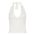 Tie Neck Backless Halter Camisole - White