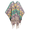 Geometric Patchwork Jacquard Cape Wrap - NO-8