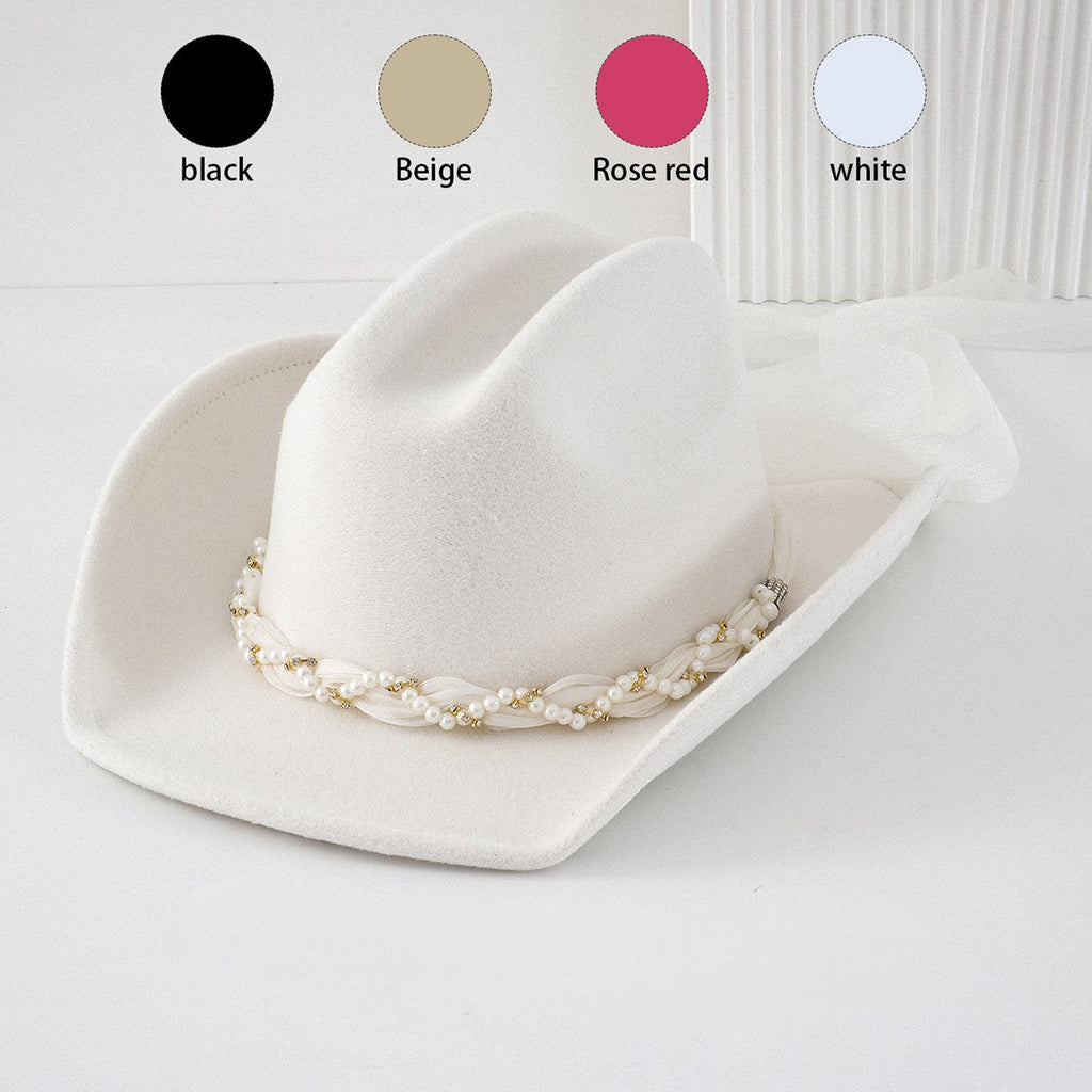 Pearl Braid Band Western Cowboy Hat