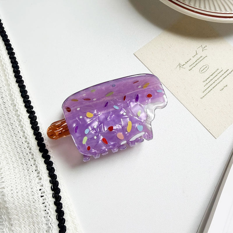 Fruity Ice Pop Hair Claw Clip Playful Summer Accent - Grape