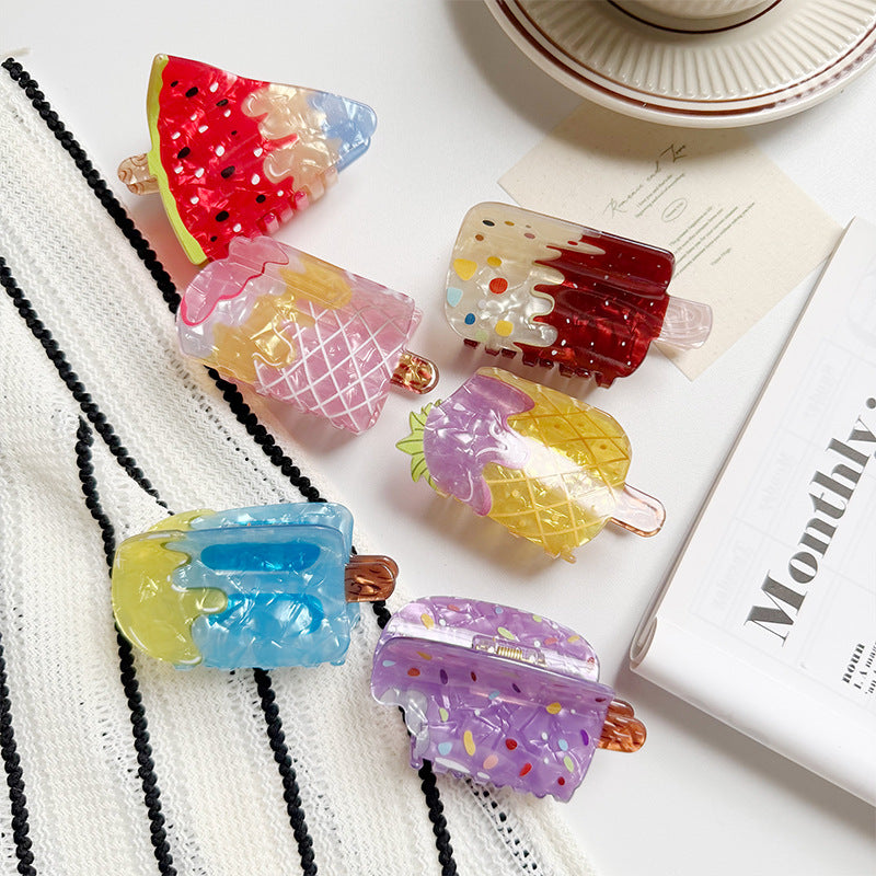 Fruity Ice Pop Hair Claw Clip Playful Summer Accent