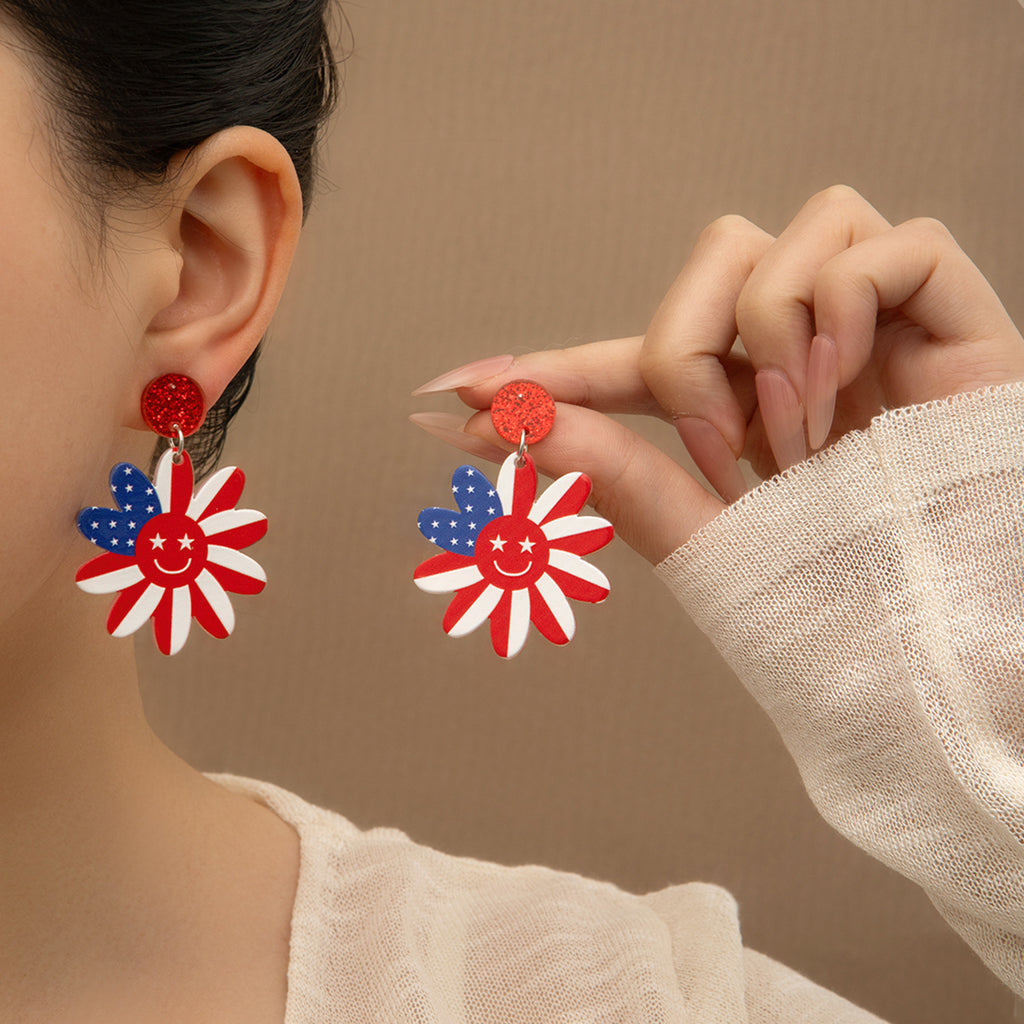 Stars And Stripes Novelty Dangle Earrings - view 1