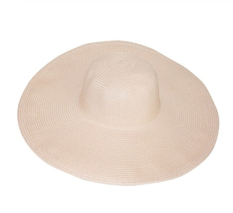 Foldable Floppy Wide Brim Straw Hat - Skin_Pink