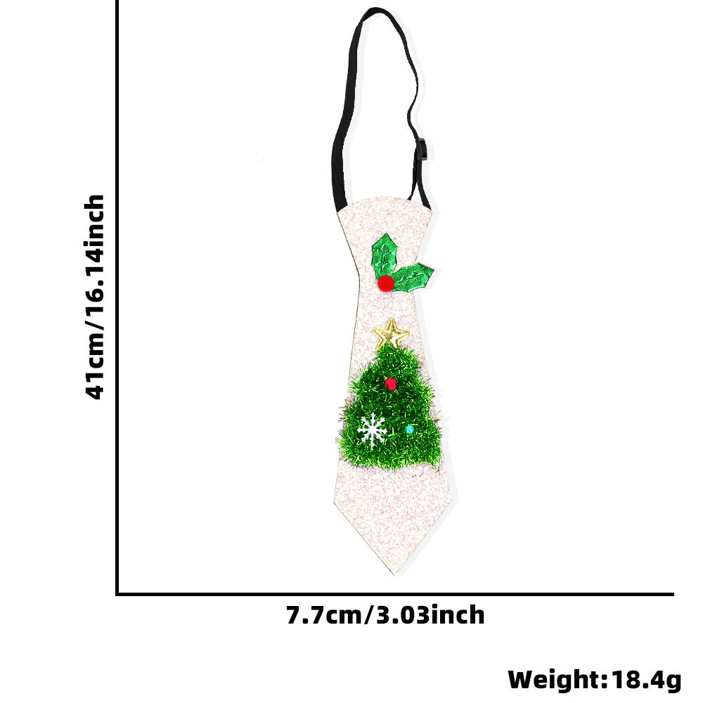 Sparkly Santa and Snowman Christmas Tie Decoration - NO01