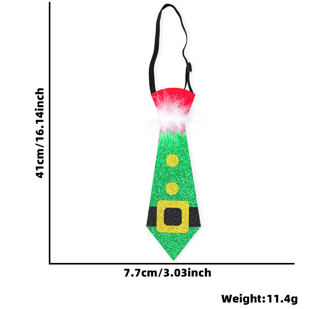 Sparkly Santa and Snowman Christmas Tie Decoration - NO02