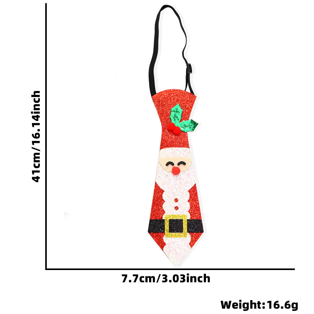Sparkly Santa and Snowman Christmas Tie Decoration - NO03