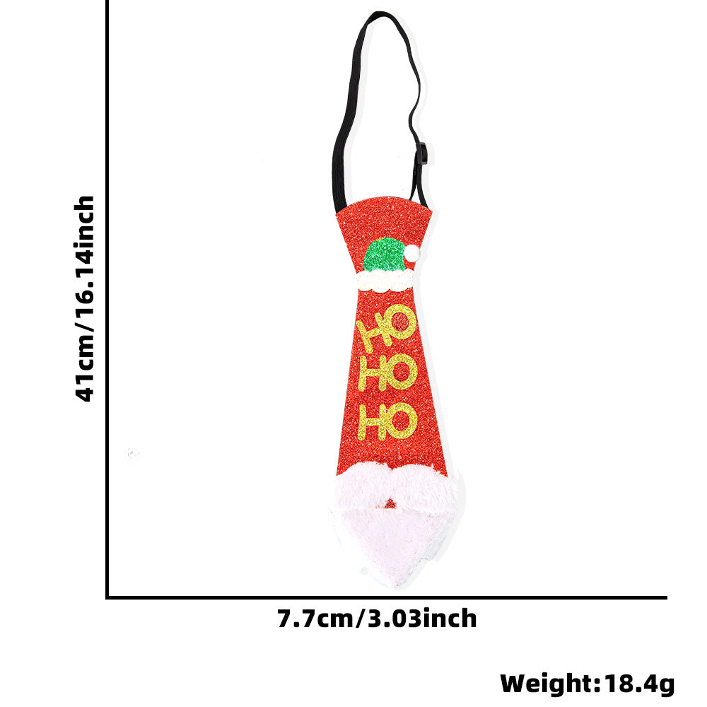 Sparkly Santa and Snowman Christmas Tie Decoration - NO05