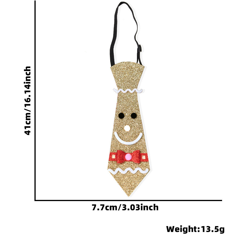 Sparkly Santa and Snowman Christmas Tie Decoration - NO06