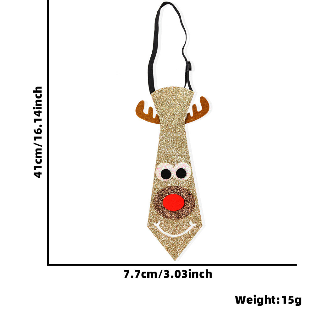 Sparkly Santa and Snowman Christmas Tie Decoration - NO08