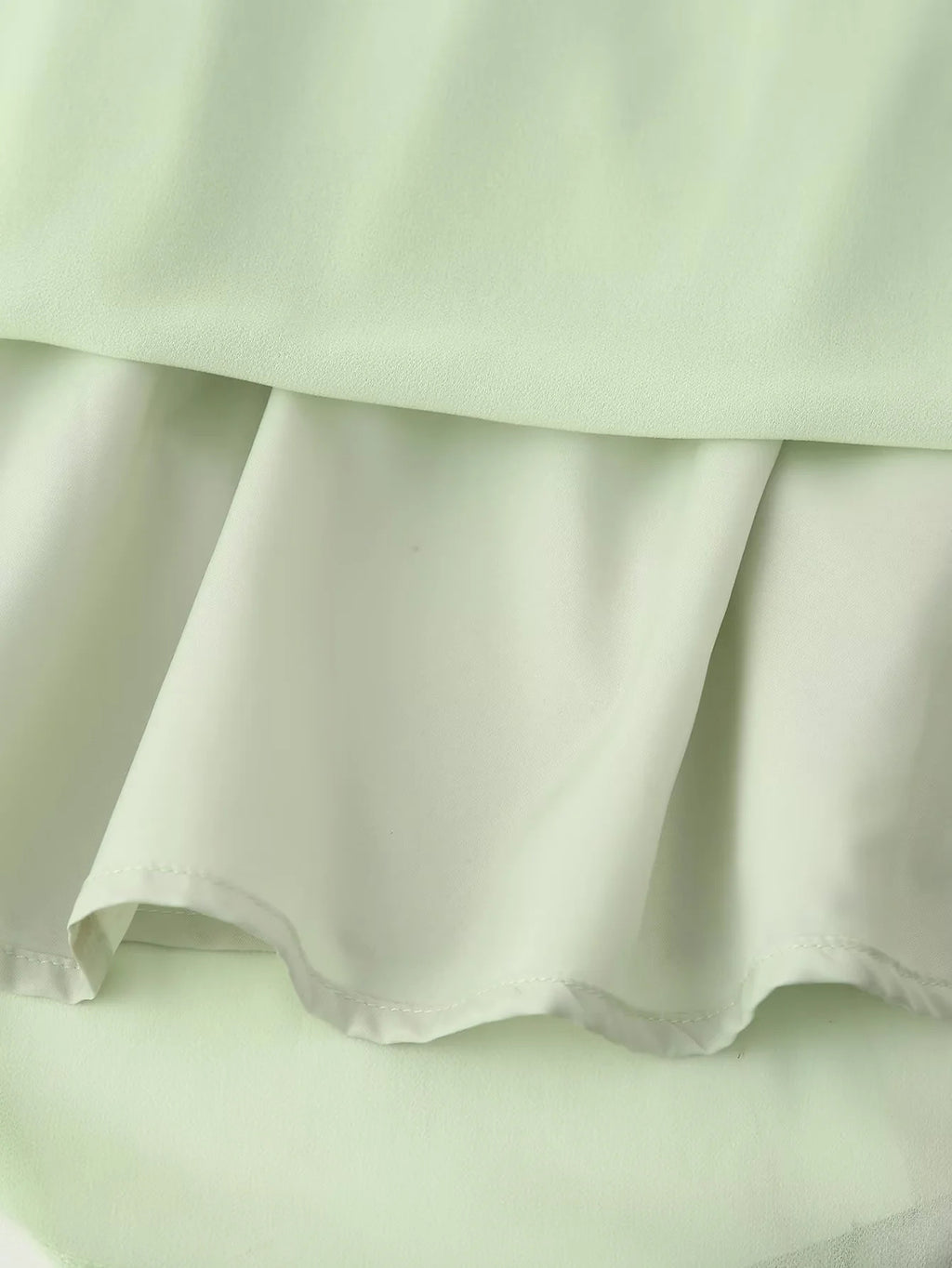 Chiffon Ruffle Sleeve Babydoll Mini Dress - Green - 4