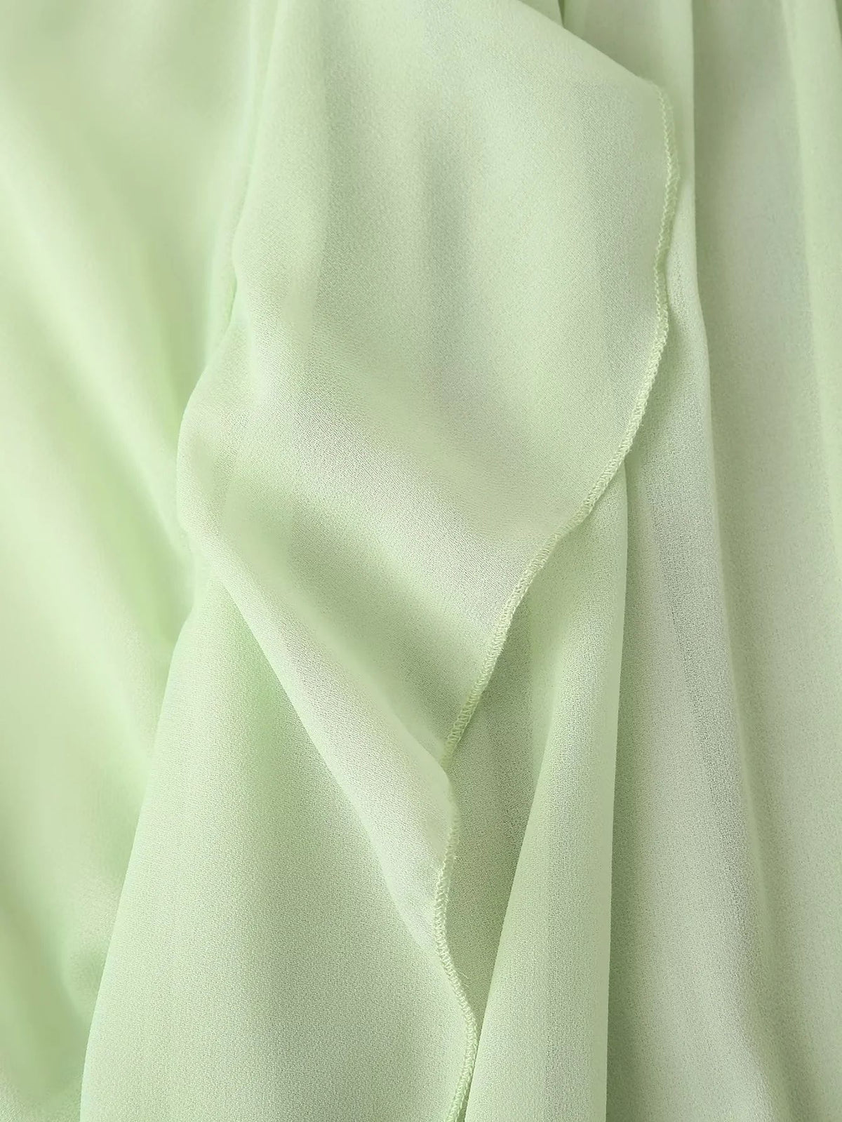 Chiffon Ruffle Sleeve Babydoll Mini Dress - Green - 8