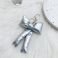 Y2K Puffy Satin Bow Keychain - Silvery