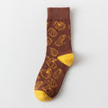 Fall Pumpkin and Squirrel Novelty Crew Socks - Lines