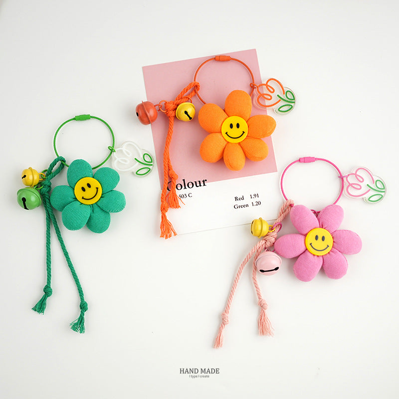 Smiley Flower Plush Charm Pendant