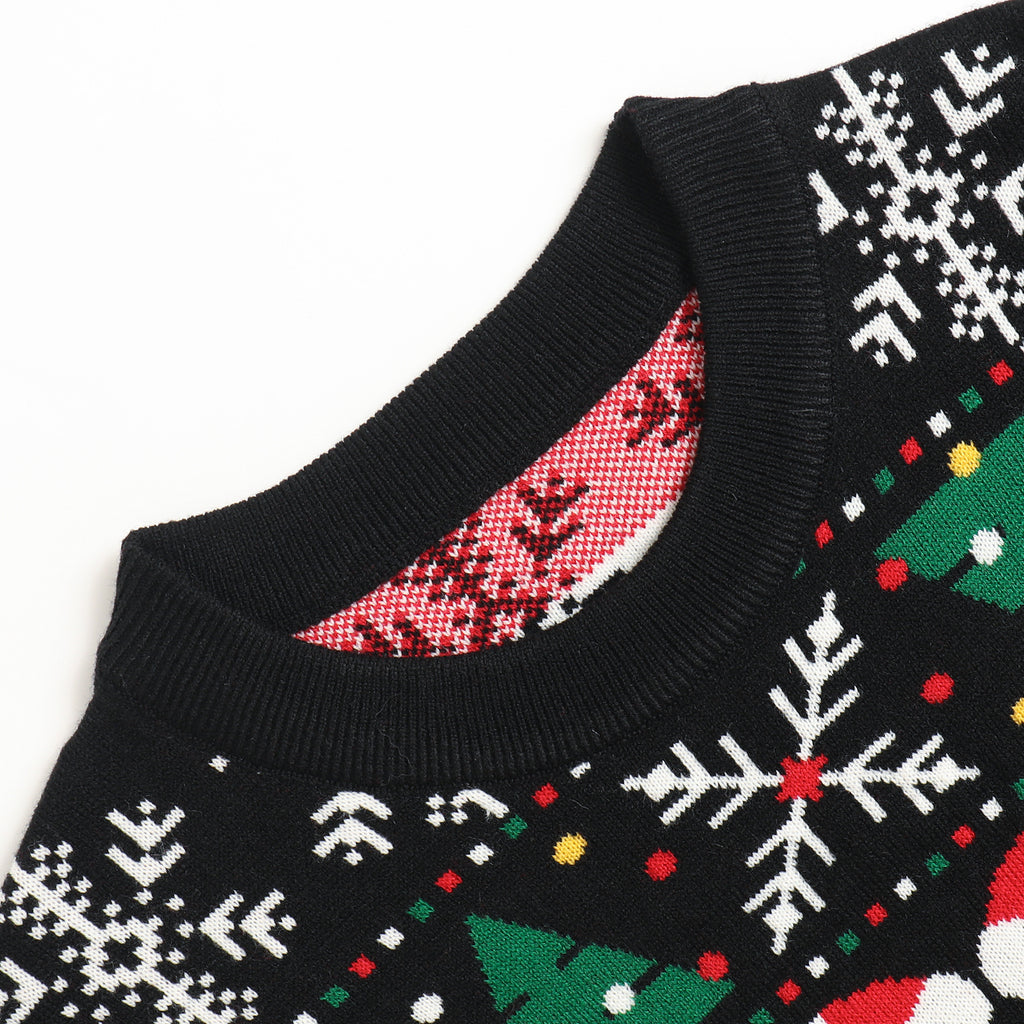 Novelty Snowman And Candy Cane Sweater - Black - 2