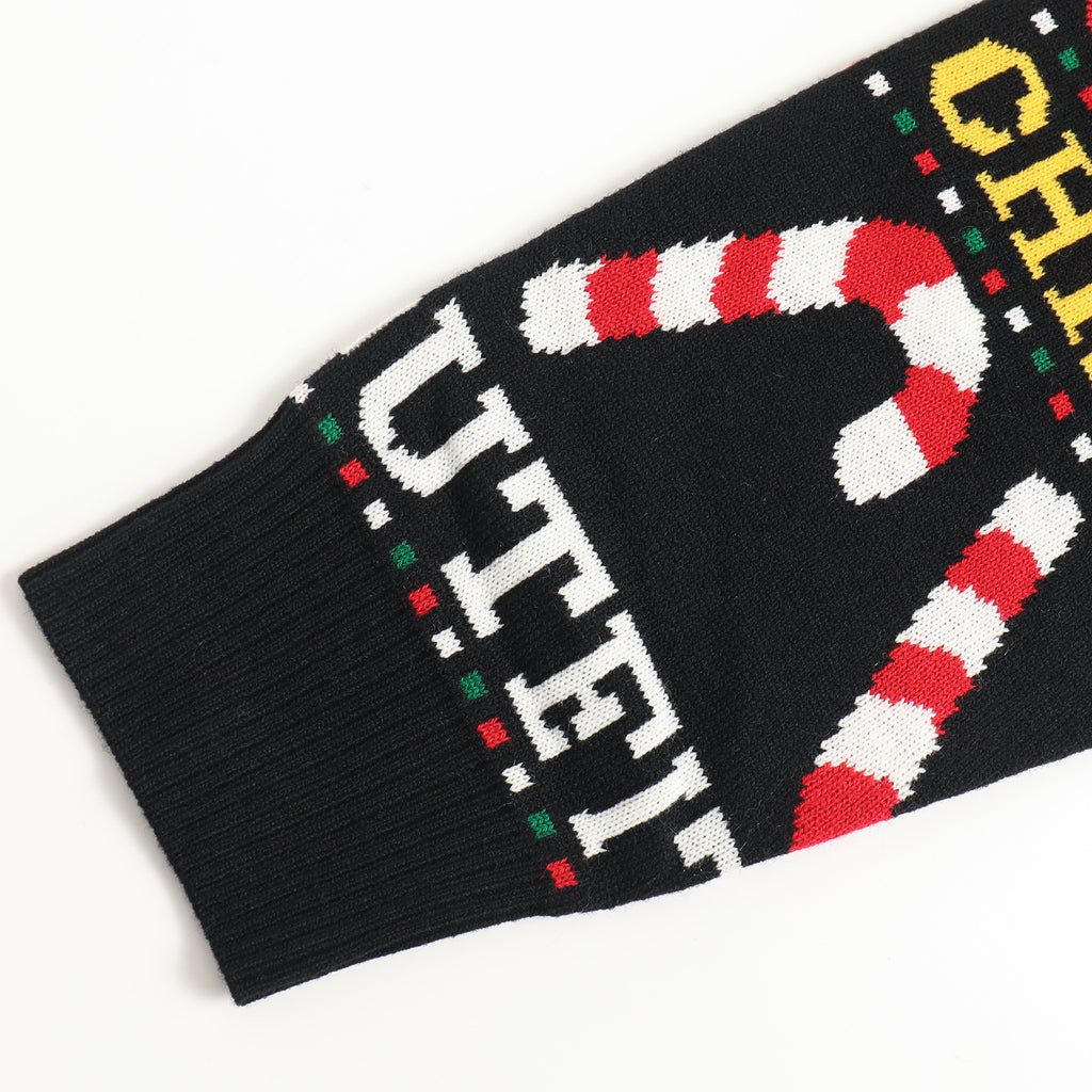 Novelty Snowman And Candy Cane Sweater - Black - 3
