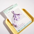 Puffy Daisy Flower Beaded Keychain - Purple