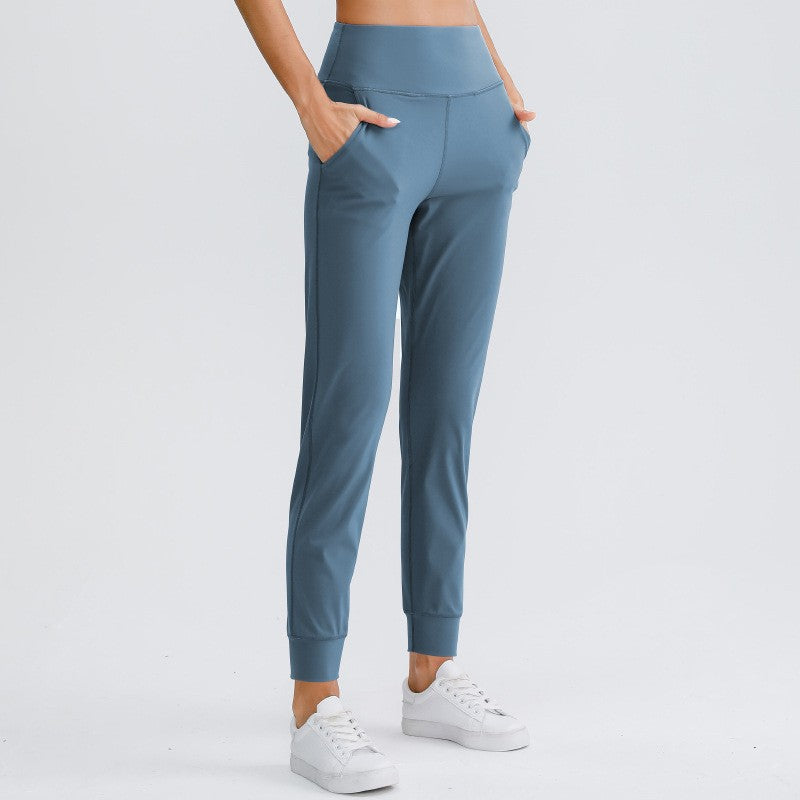 Buttery Soft High Waist Yoga Joggers With Pockets - Slate Blue