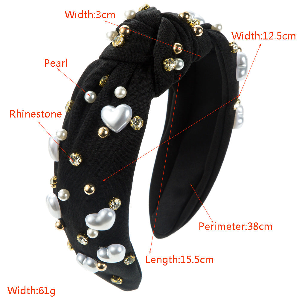 Pearl Heart Studded Knot Headband - view 1