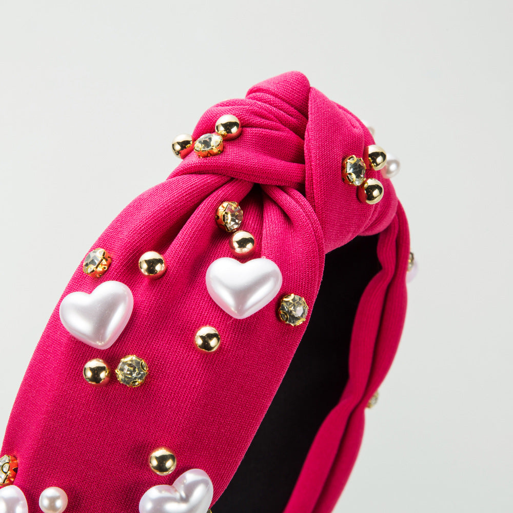 Pearl Heart Studded Knot Headband - view 2