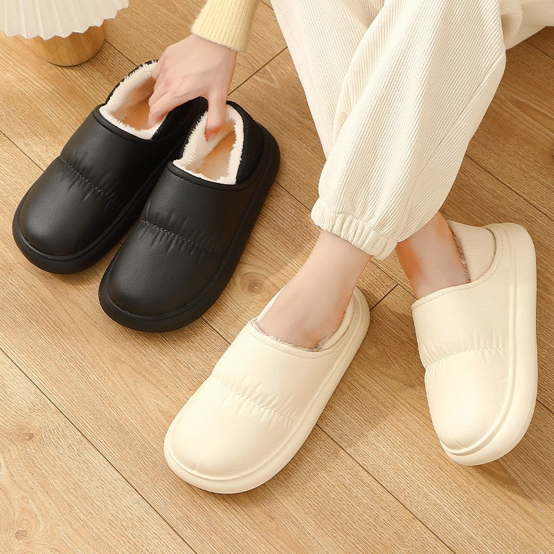 Waterproof Puffer Fleece Lined Clog Slippers