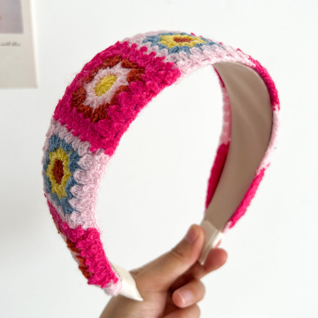 Crochet Granny Square Floral Headband - NO_08