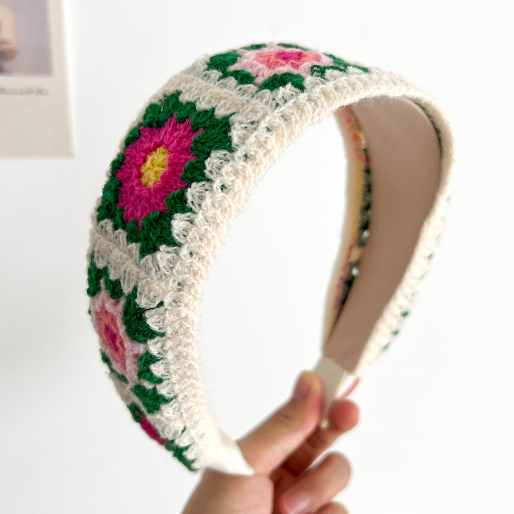 Crochet Granny Square Floral Headband - NO_09