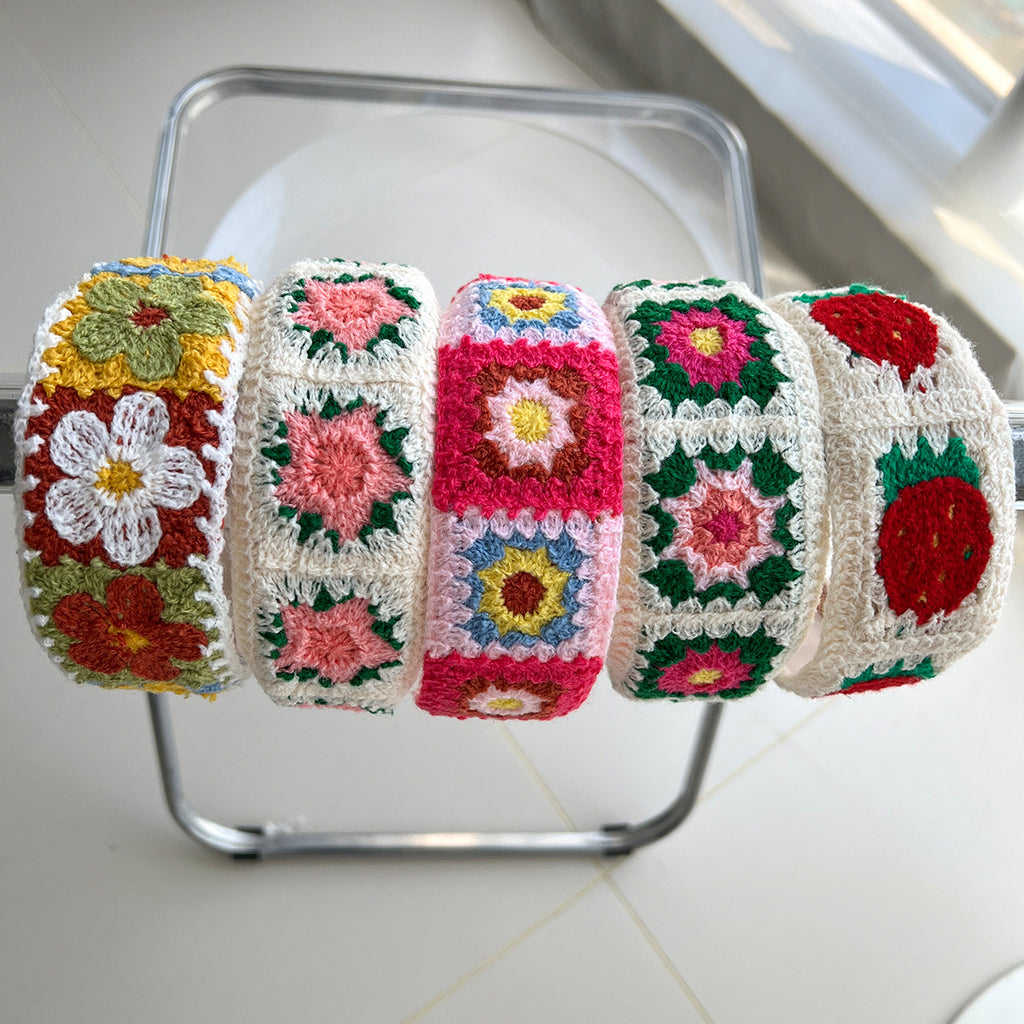 Crochet Granny Square Floral Headband - view 2