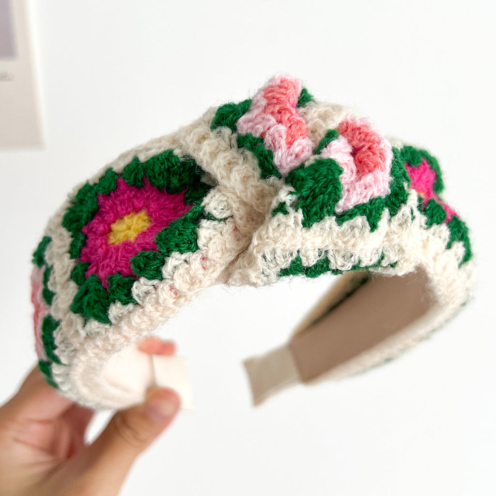Crochet Granny Square Floral Headband - knot04