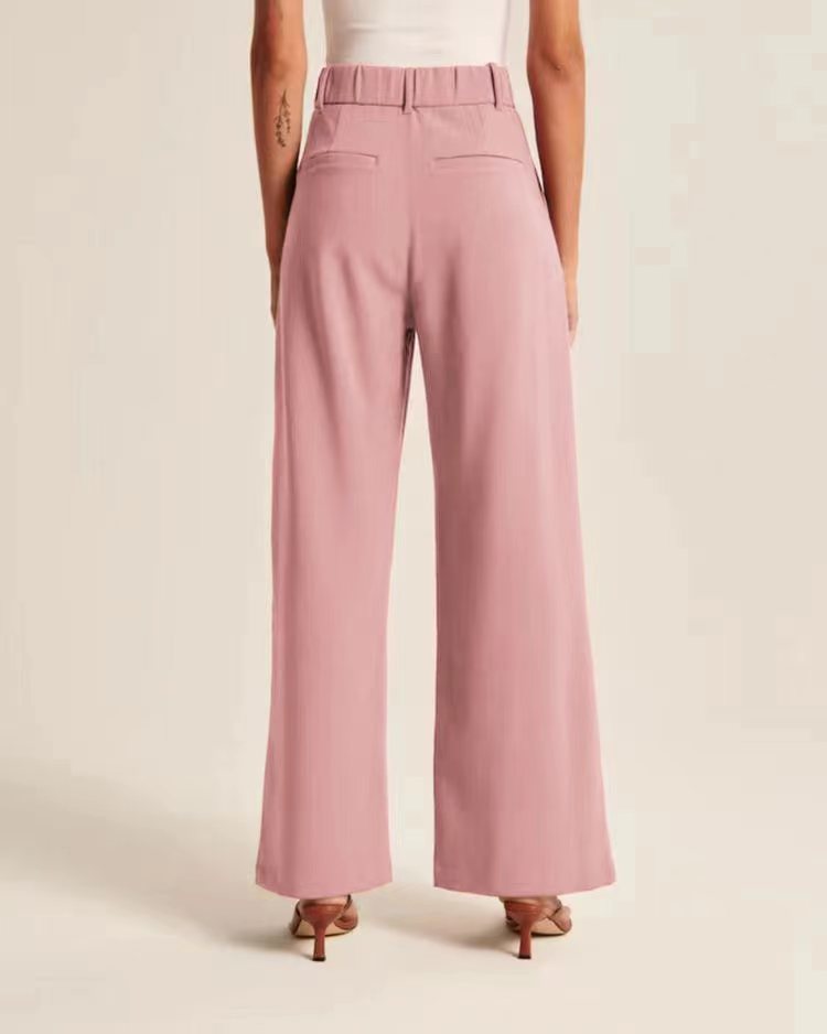 Pleated High Waist Wide Leg Suit Trousers - view 1