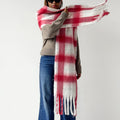 Soft Tartan Check Winter Wrap Scarf - Red