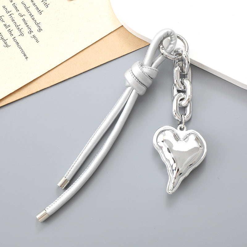 Puffy Heart Charm Rope Keychain - Color_4