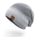 Ombre Knit Slouchy Beanie Hat - Gray