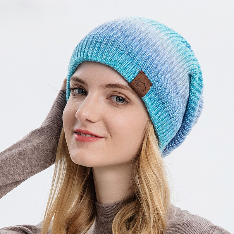 Ombre Knit Slouchy Beanie Hat - view 1