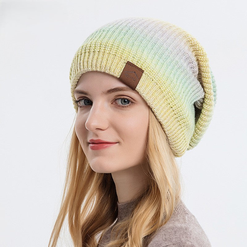 Ombre Knit Slouchy Beanie Hat - view 2