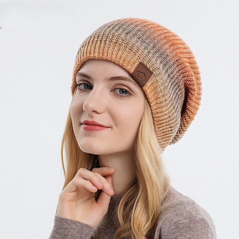 Ombre Knit Slouchy Beanie Hat - view 3