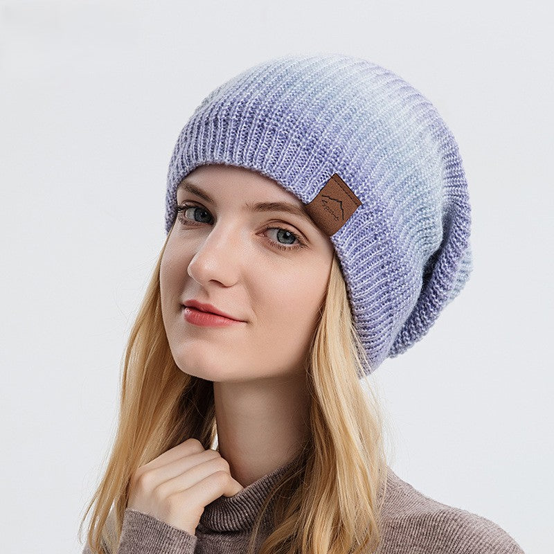 Ombre Knit Slouchy Beanie Hat - view 4