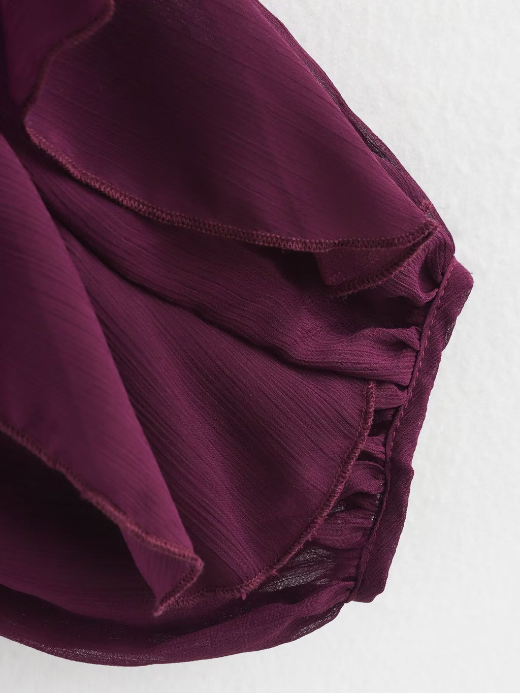 Cascading Ruffle Sheer Button Front Shirt - view 5