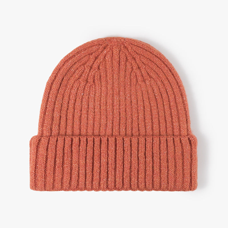 Ribbed Knit Cuffed Winter Beanie - OrangeRed