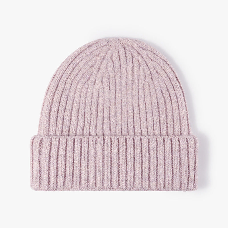 Ribbed Knit Cuffed Winter Beanie - Pink