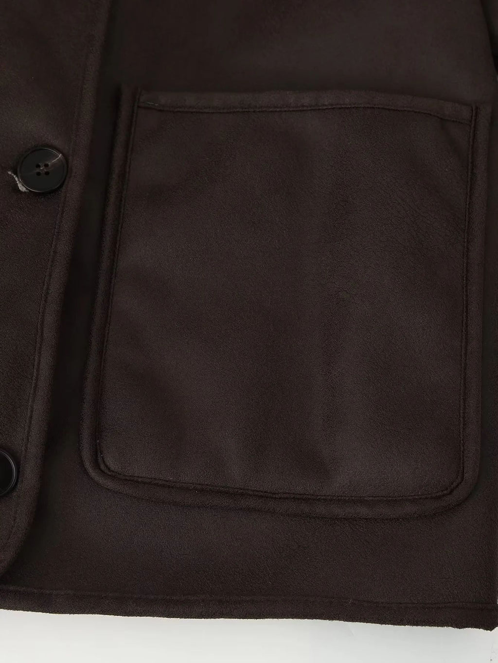 Faux Shearling Suede Aviator Jacket - Brown - 9