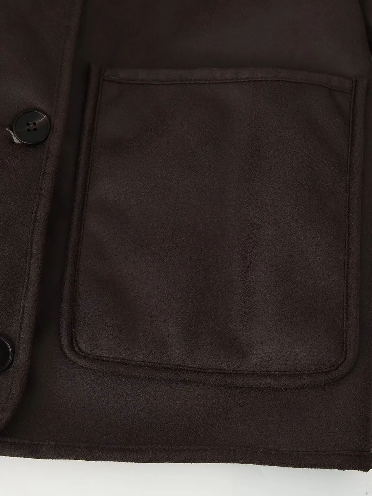 Faux Shearling Suede Aviator Jacket - Brown - 9