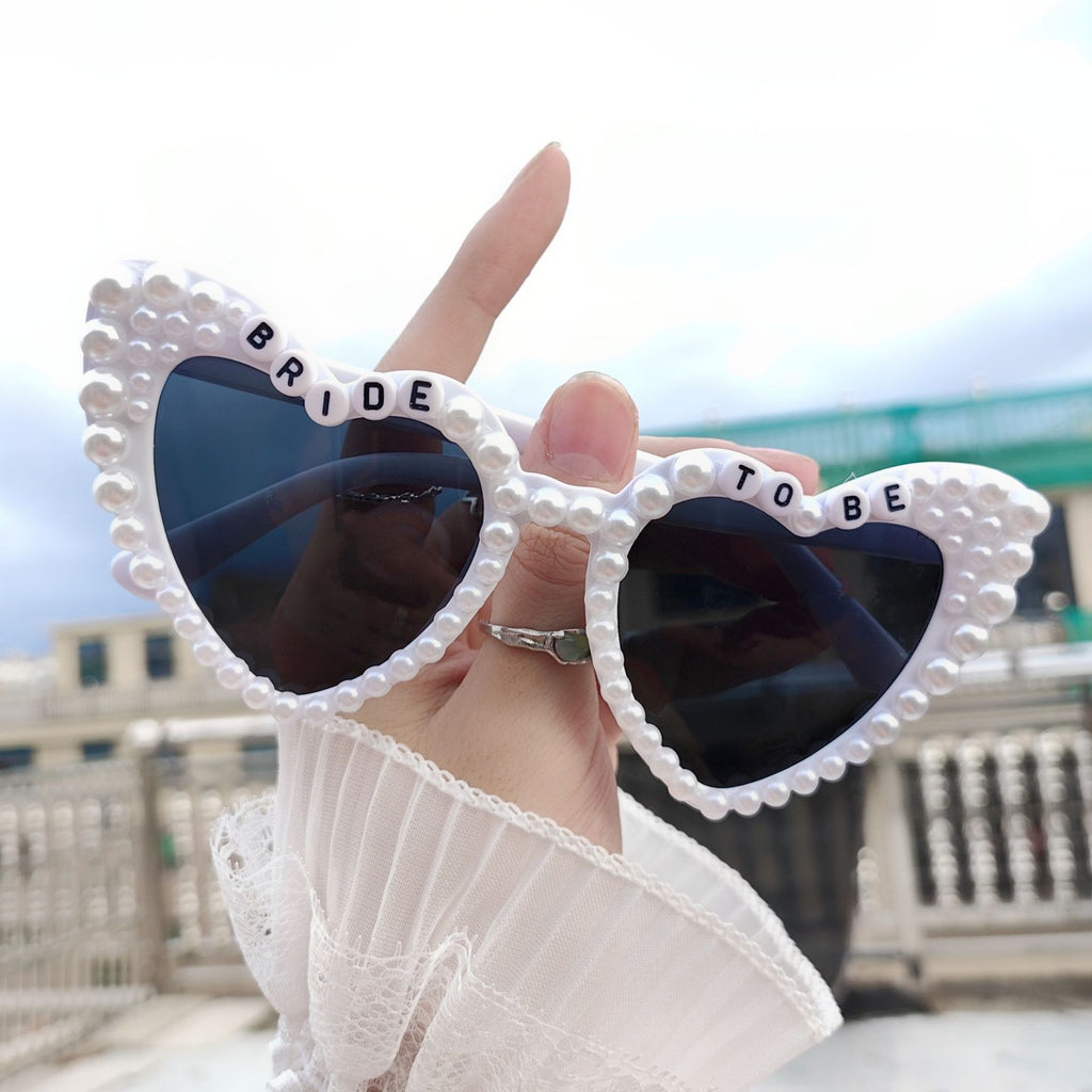 Pearl Trim Heart Party Sunglasses - Color_5